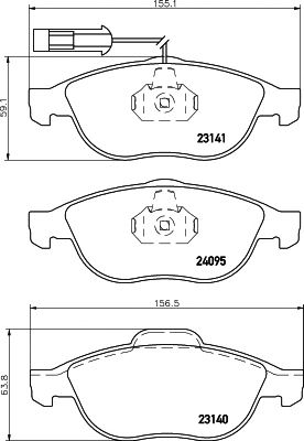 HELLA PAGID 8db355011651 -  Комплект тормозных колодок, дисковый тормоз